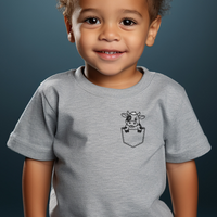Cow In Pocket Toddler T Shirt - Athletic Heather