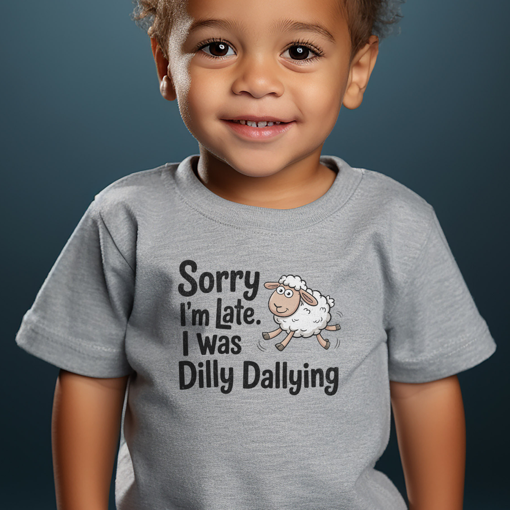 Sorry I Was Late Sheep Toddler T Shirt - Athletic Heather