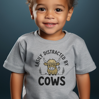 Easily Distracted By Cows Toddler - Athletic Heather