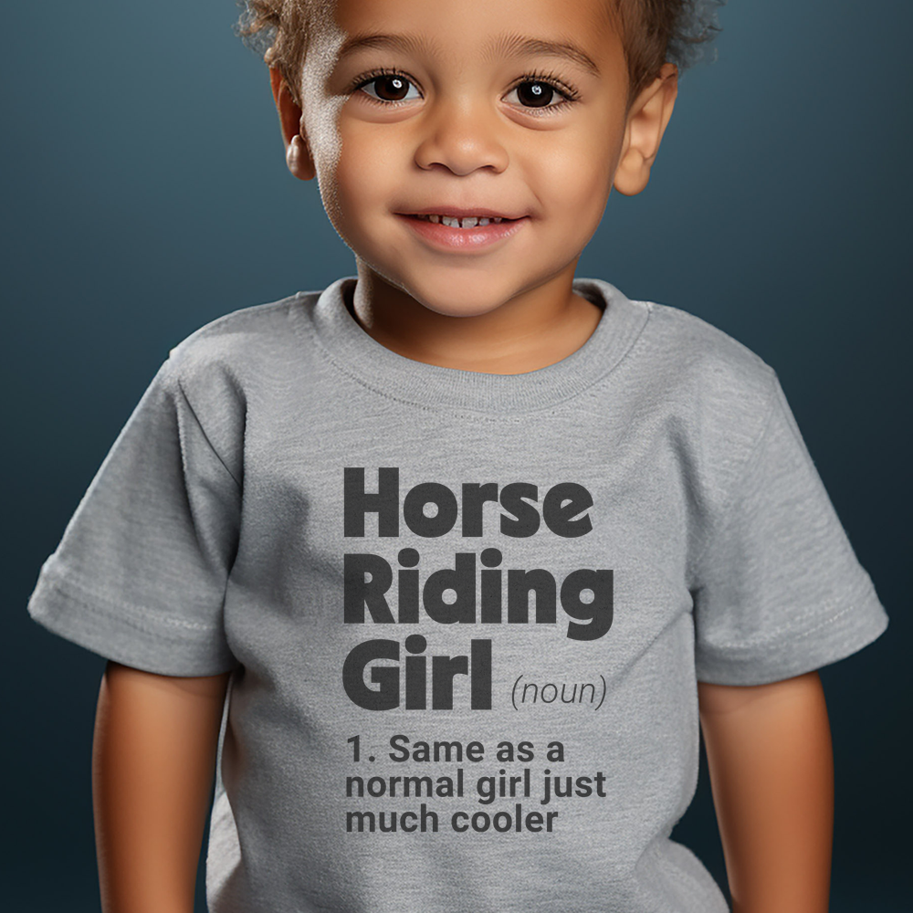 Horse Riding Girl Toddler Tee - Athletic Heather