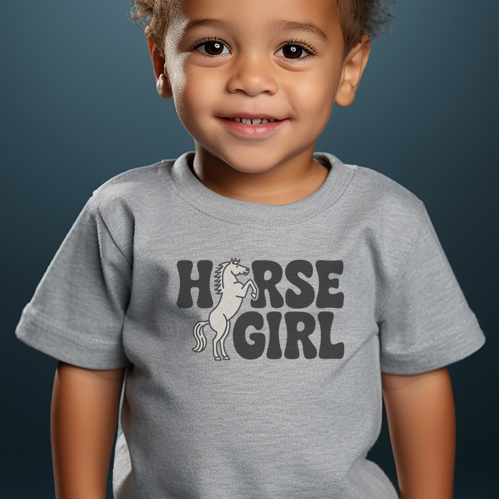 Horse Girl Toddler Tee - Athletic Heather