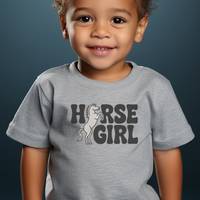 Horse Girl Toddler Tee - Athletic Heather