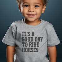Good Day To Ride Horses Toddler Tee - Athletic Heather