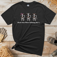 Herd You Were Talking Cows (Adult Unisex T-Shirt) - Black