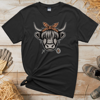 Cow Flower (Adult Unisex T-Shirt) - Black