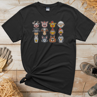 Barnyard Animals (Adult Unisex Tee) - Black