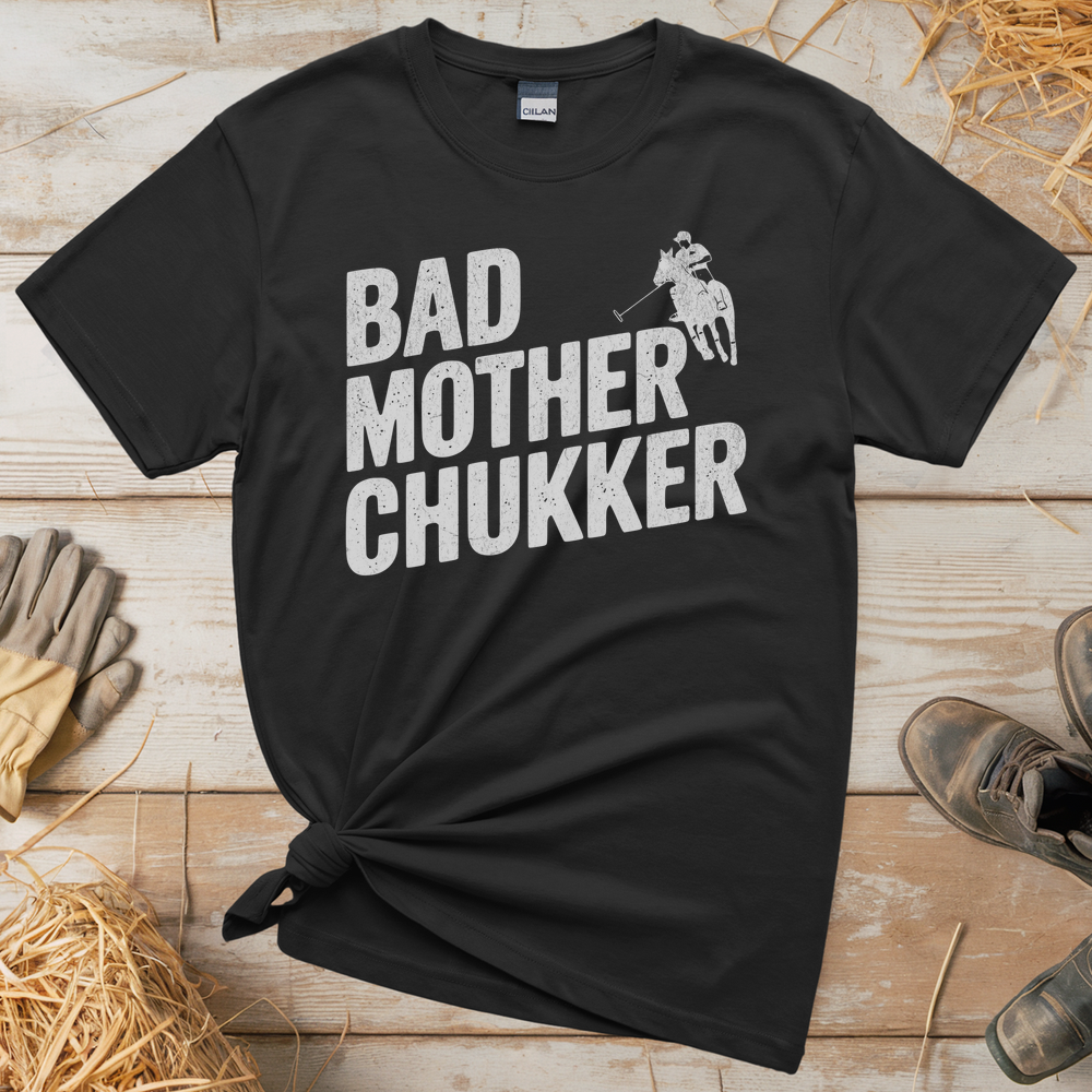Bad Mother Chukker Polo (Adult Unisex Tee) - Black