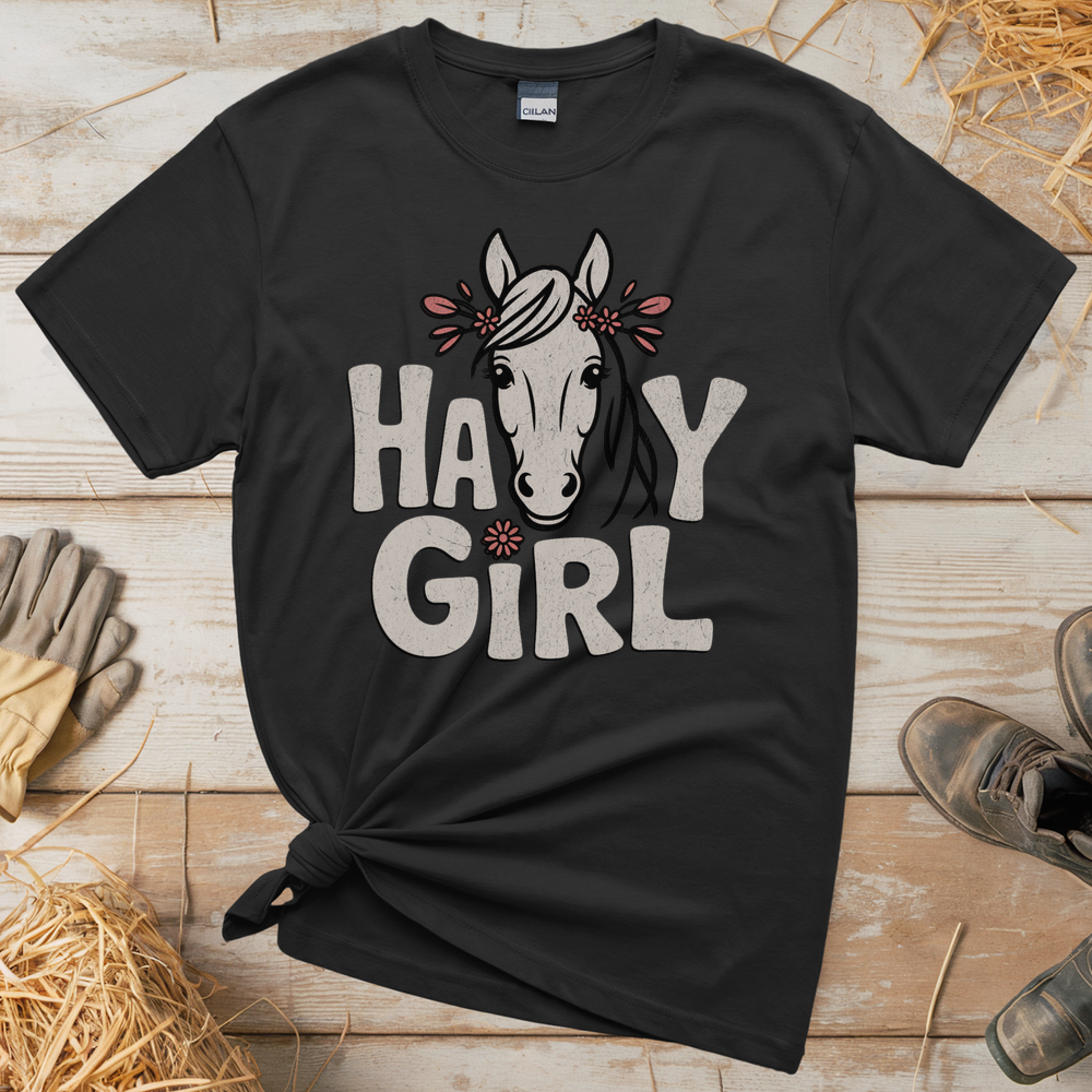 Hay Girl (Adult Unisex Tee) - Black