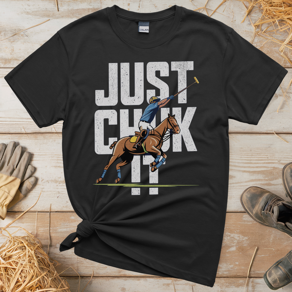 Just Chuk It Polo (Adult Unisex Tee) - Black
