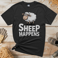 Sheep Happens (Adult Unisex Tee) - Black