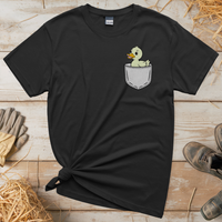 Duck In Pocket (Adult Unisex Tee) - Black