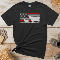USA Cow Farm (Adult Unisex Tee) - Black