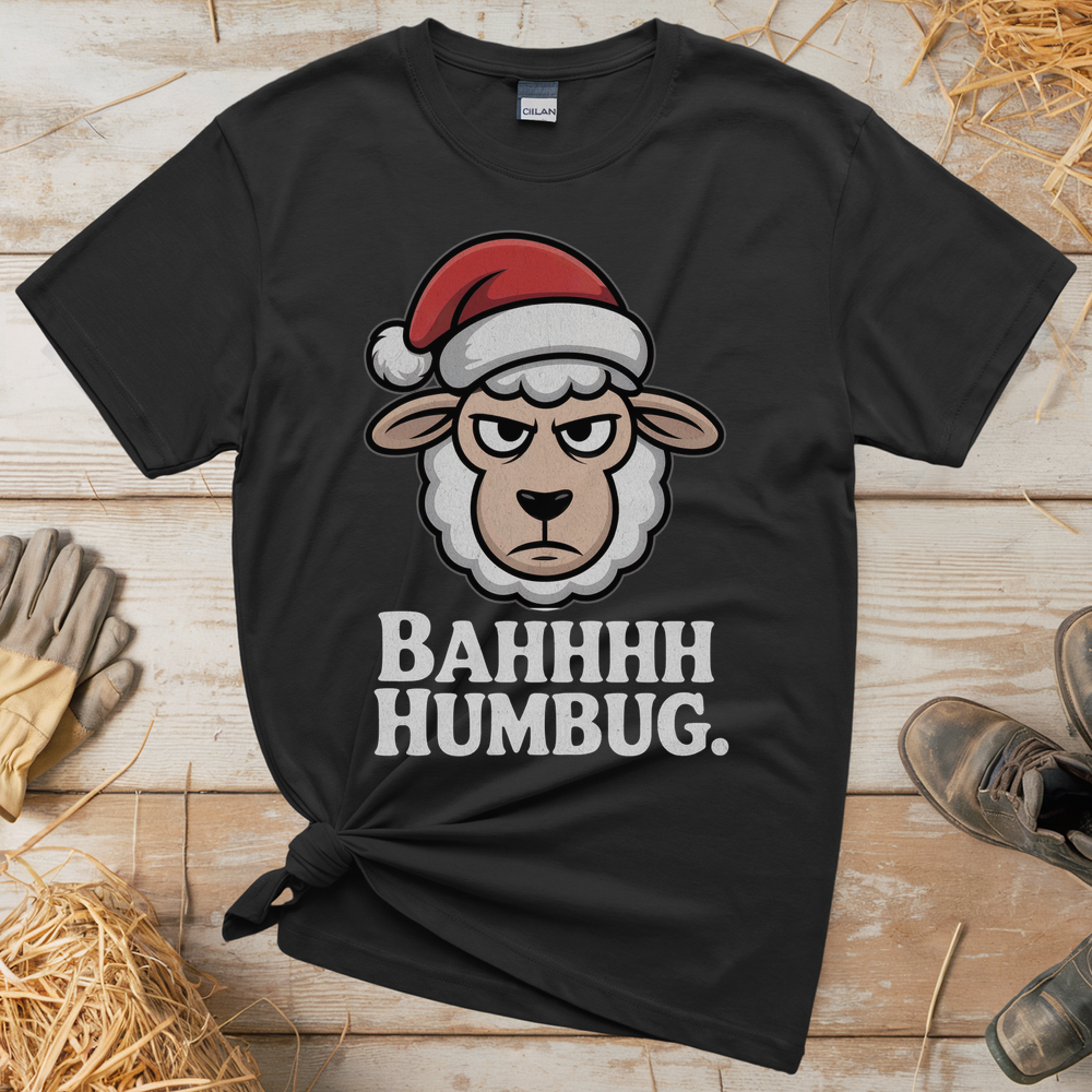Bahhh Humbug Christmas (Adult Unisex Tee) - Black