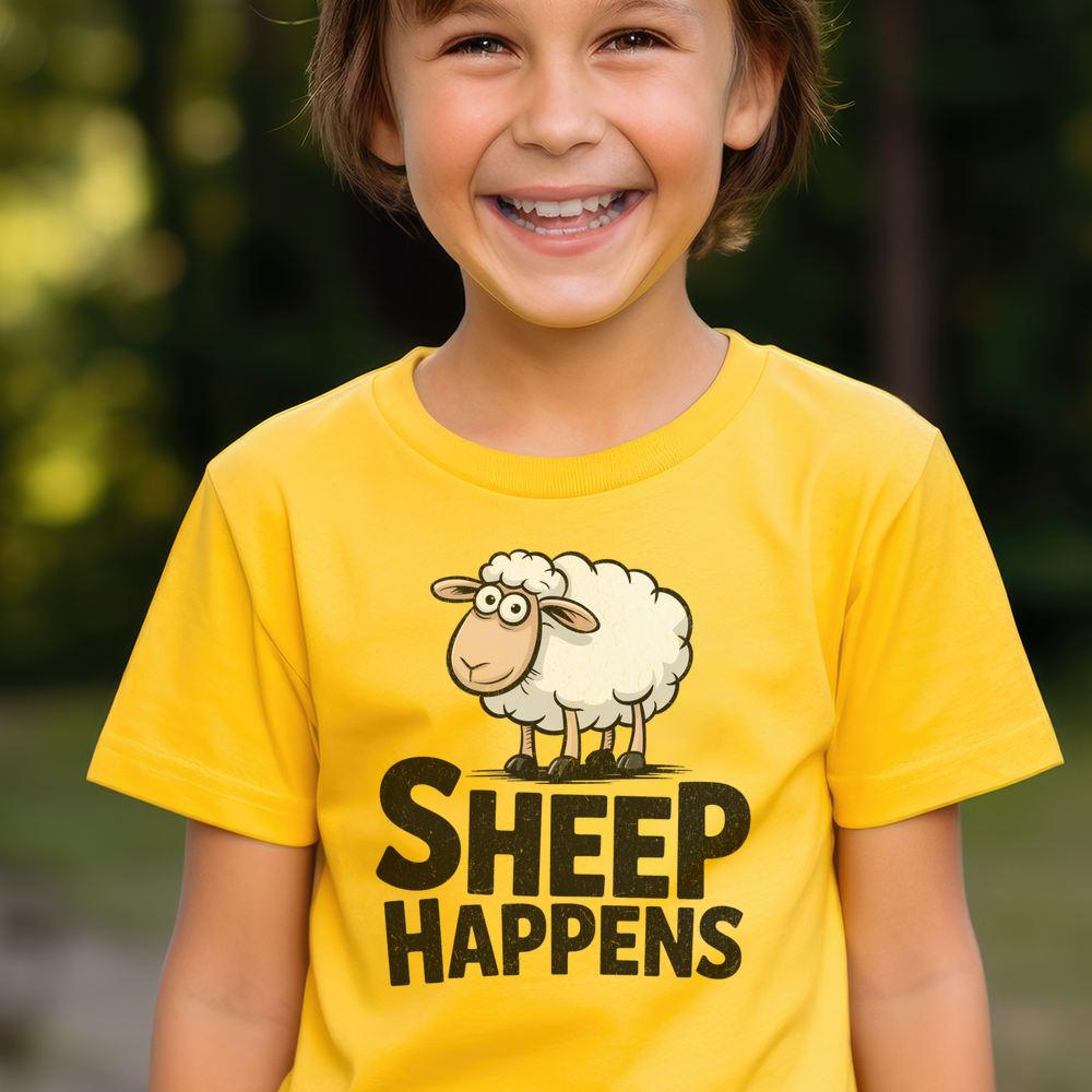 Funny Sheep Happens Child T Shirt - Daisy