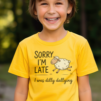 Sorry Im Late Sheep Child T Shirt - Daisy