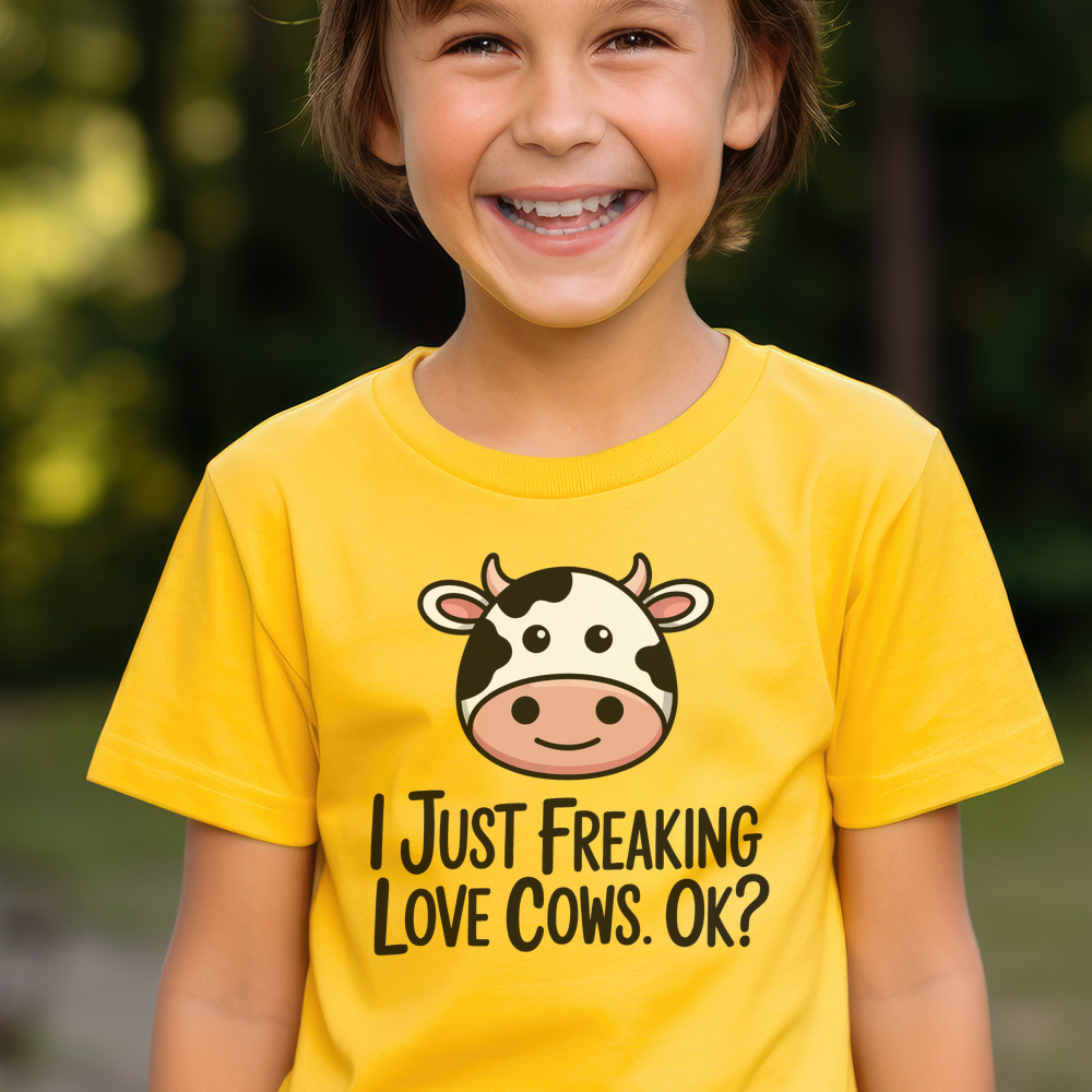 I Just Freaking Love Cows Child Dark - Daisy