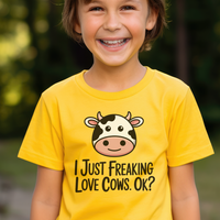 I Just Freaking Love Cows Child Dark - Daisy
