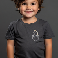 Horse In Pocket Toddler T Shirt - Dark Heather Grey
