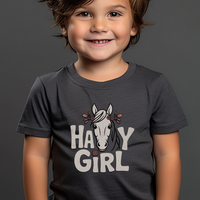 Hay Girl Toddler T Shirt - Dark Heather Grey