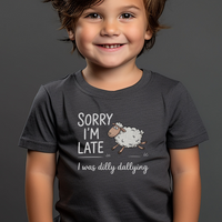 Dilly Dallying Sheep Toddler T Shirt - Dark Heather Grey