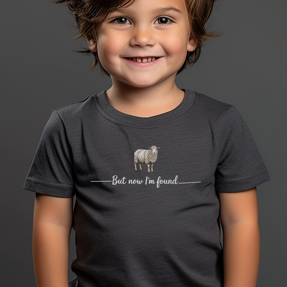 But Now Im Found Sheep Toddler T Shirt - Dark Heather Grey