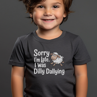 Sorry I Was Late Sheep Toddler T Shirt - Dark Heather Grey