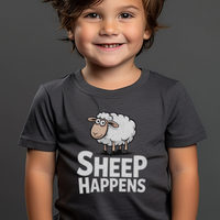 Sheep Happens Toddler T Shirt - Dark Heather Grey