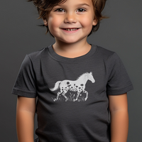 Flower Horse Light Toddler T Shirt - Dark Heather Grey