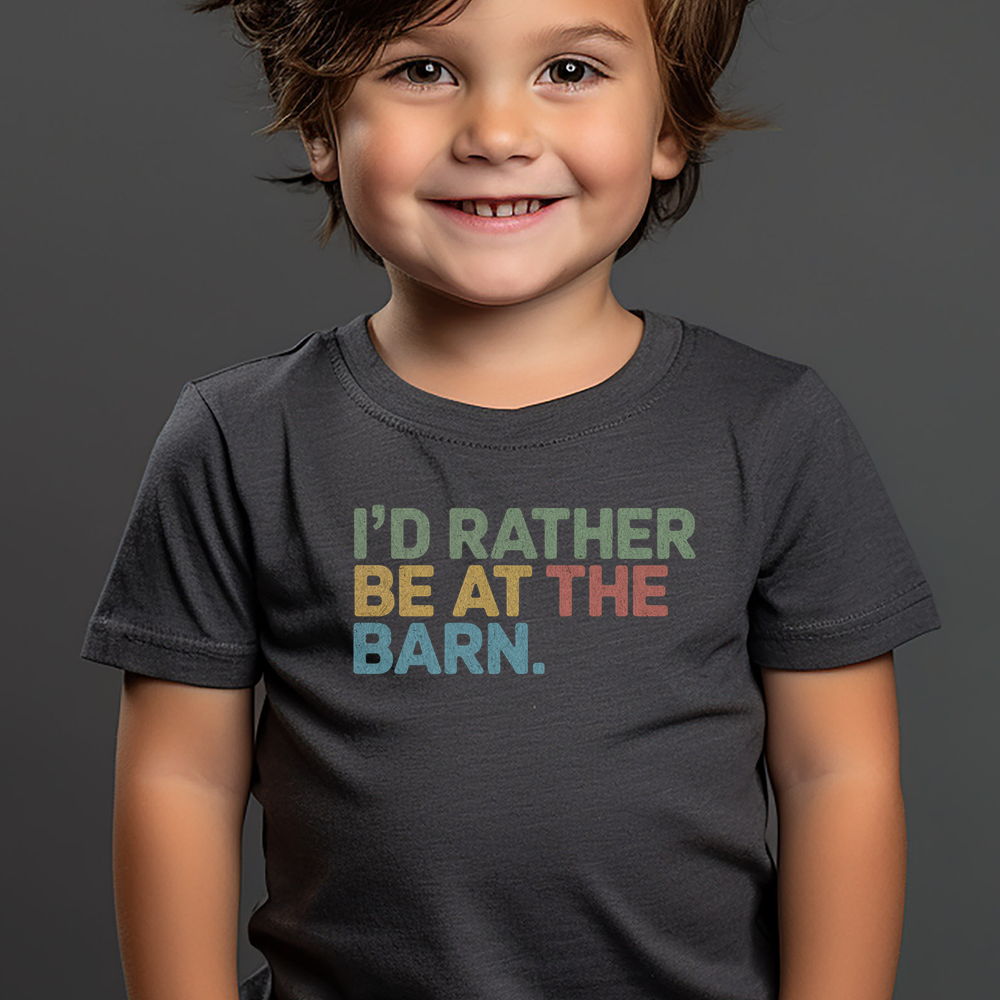 Id Rather Be At The Barn Toddler - Dark Heather Grey