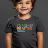 Id Rather Be At The Barn Toddler - Dark Heather Grey