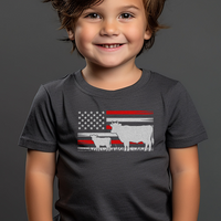 Usa Cow Toddler - Dark Heather Grey