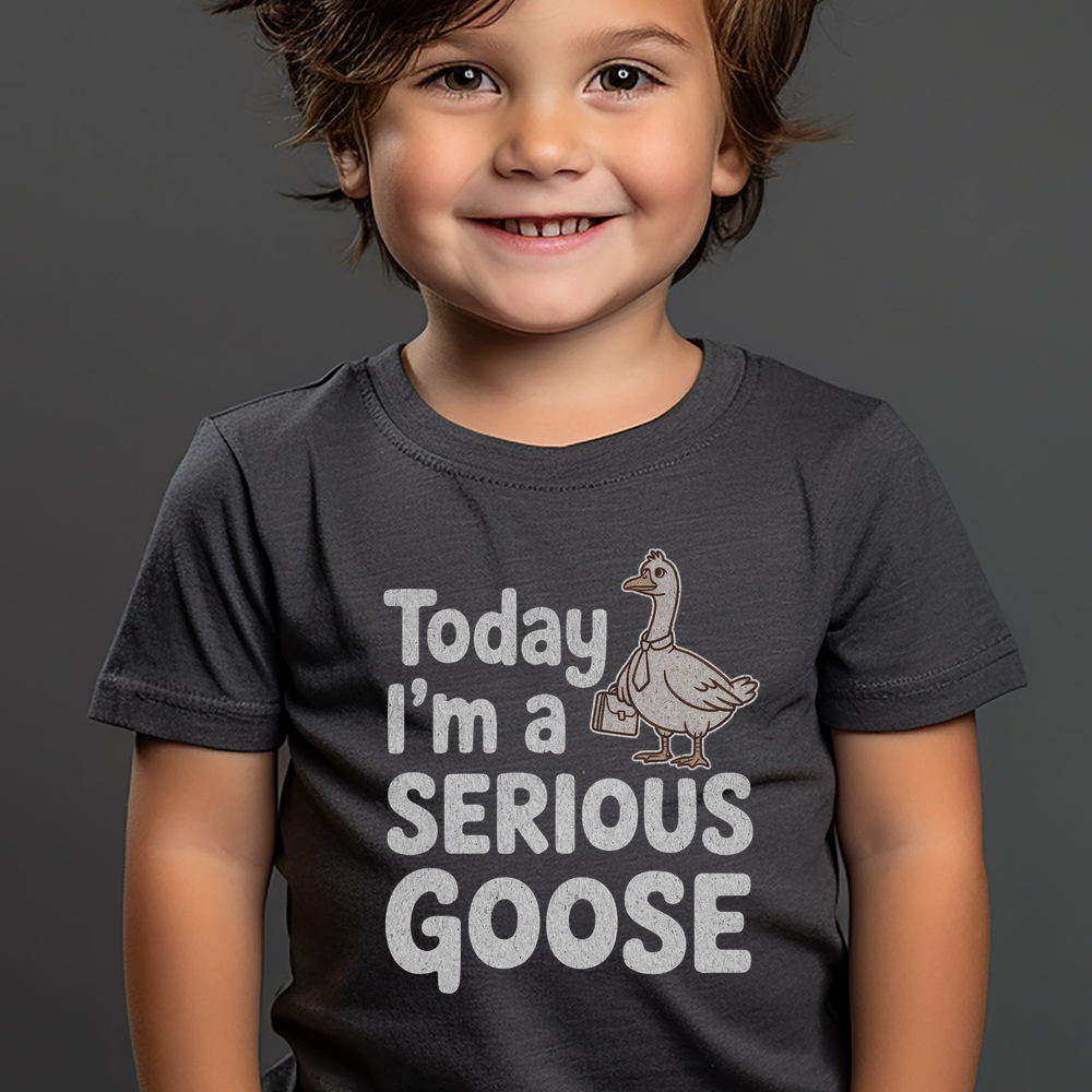 Today Im A Serious Goose Toddler - Dark Heather Grey