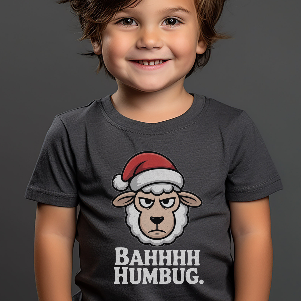 Bahhh Humbug Christmas Toddler - Dark Heather Grey