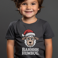 Bahhh Humbug Christmas Toddler - Dark Heather Grey