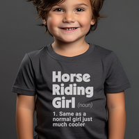 Horse Riding Girl Toddler Tee - Dark Heather Grey