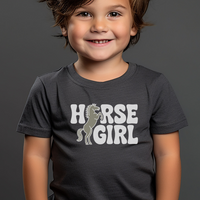 Horse Girl Toddler Tee - Dark Heather Grey