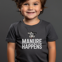 Manure Happens Toddler Tee - Dark Heather Grey