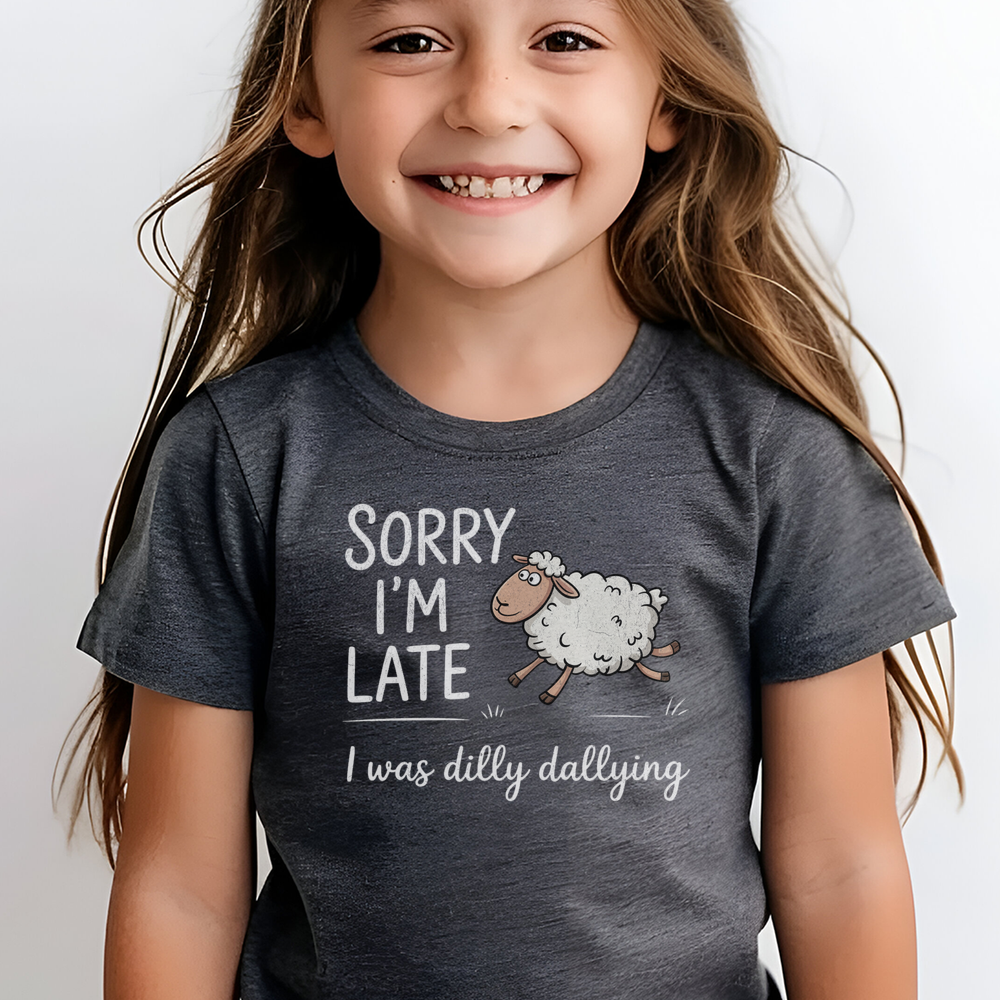 Sorry Im Late Sheep - Dark Heather