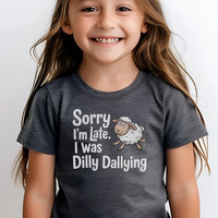 Dilly Dallying Child T Shirt - Dark Heather