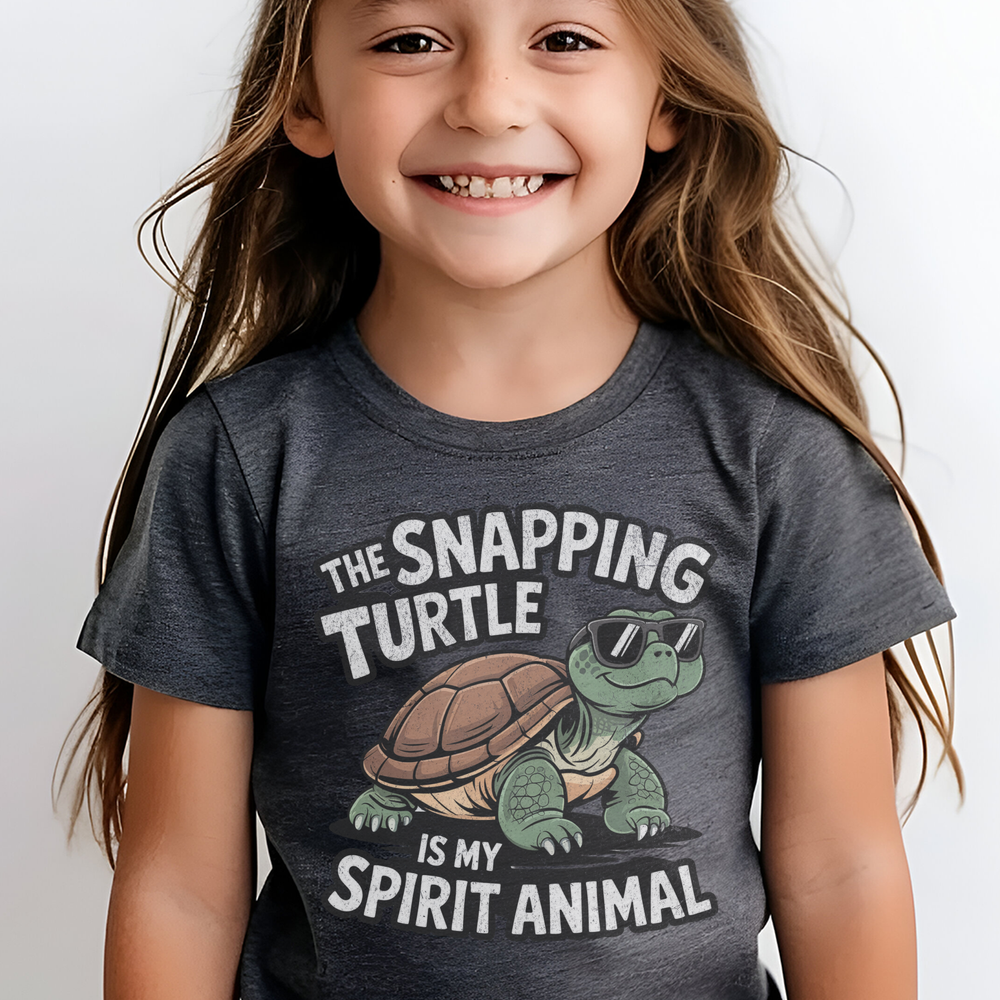 Snapping Turtle Child T Shirt - Dark Heather