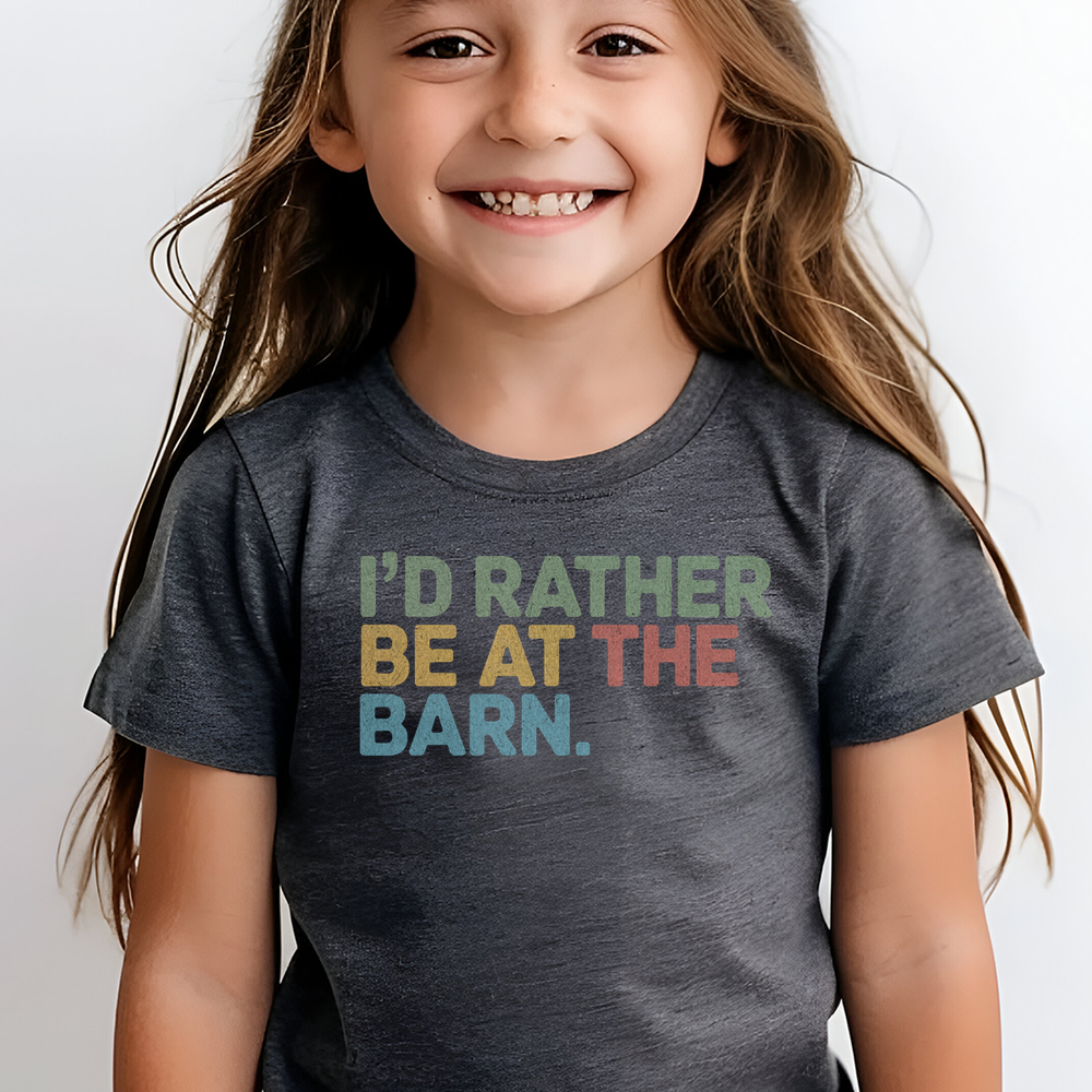Id Rather Be At The Barn Child - Dark Heather