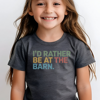 Id Rather Be At The Barn Child - Dark Heather