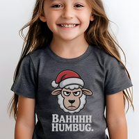 Bahhh Humbug Christmas Child - Dark Heather