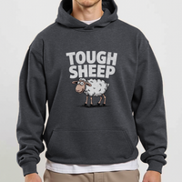 Funny Tough Sheep (Adult Hoodie) - Dark Heather