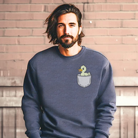 Duck In Pocket (Adult Sweatshirt) - Dark Heather
