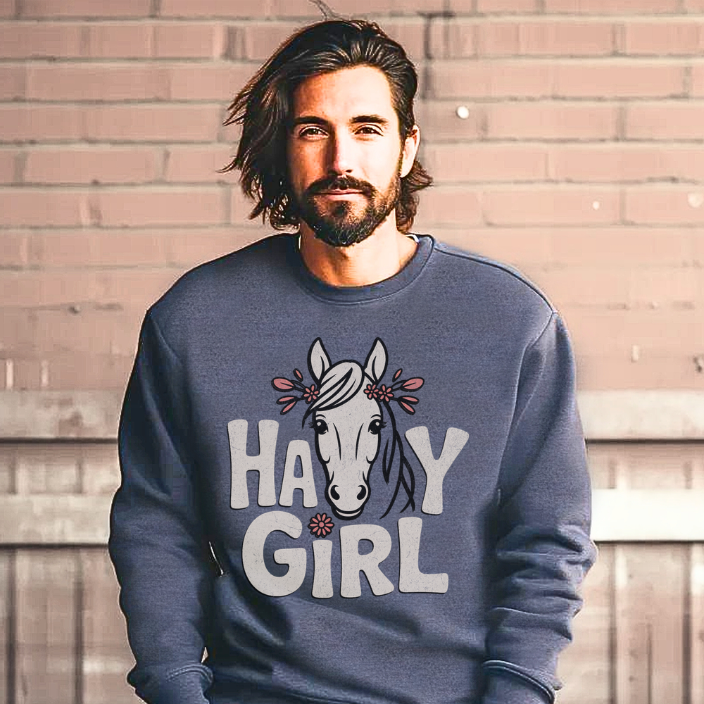 Hay Girl (Adult Sweatshirt) - Dark Heather
