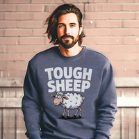 Funny Tough Sheep (Adult Sweatshirt) - Dark Heather