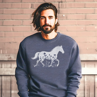 Flower Horse (Adult Sweatshirt) - Dark Heather