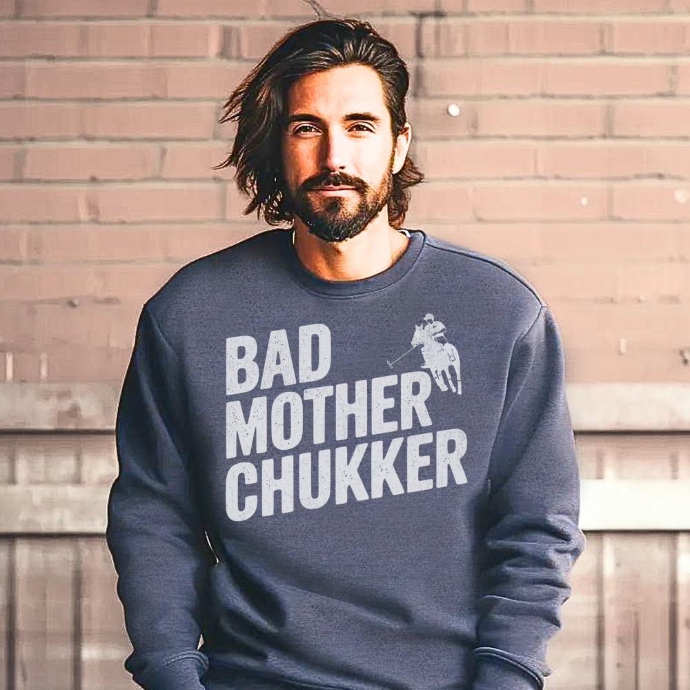 Bad Mother Chukker Polo (Adult Sweatshirt) - Dark Heather