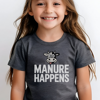 Manure Happens Child Tee - Dark Heather